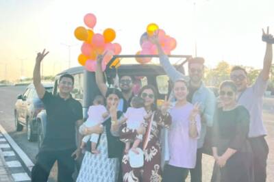 Rubina Dilaik And Her Twin Daughters Get Warm Welcome In Punjab; Photos