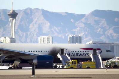 British Airways flight catches fire on Las Vegas runway, all 172 on board safe