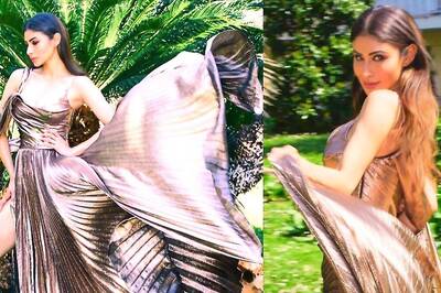 Mouni Roy Looks Just as Gorgeous in an Elegant Metallic Gown With Statement Slit; See Photos