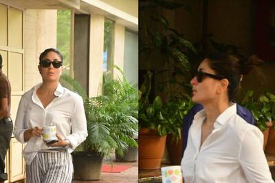 Kareena Kapoor Khan Looks Chic in Shirt and Striped Pants as She Steps Out for Work, See Pics
