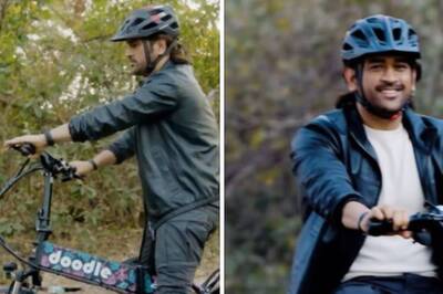WATCH: CSK's MS Dhoni Rides Made-in-India Electric Bicycle, Doodle V3