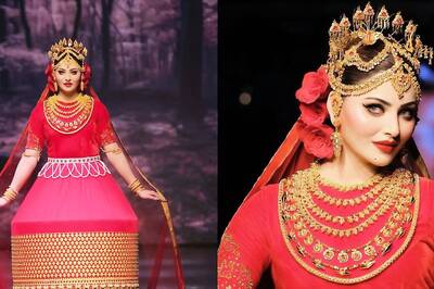 Urvashi Rautela Shines in 24K Gold Manipuri Potloi at Global Fashion Festival 2024