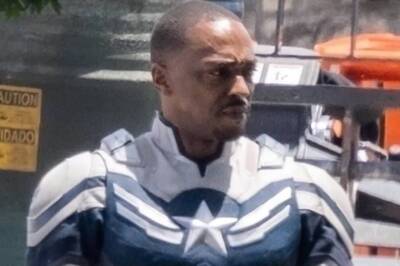 Anthony Mackie Suits Up As Captain America On The Sets Of Captain America: Brave New World