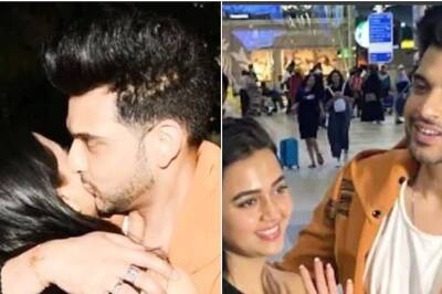 Karan Kundrra Hugs and Kisses Tejasswi Prakash As She Surprises Him At The Airport; Watch