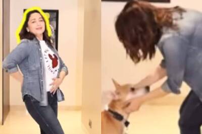 Madhuri Dixit Jumps On Latest Instagram Trend with Doggo Carmelo Nene, Watch Adorable Video