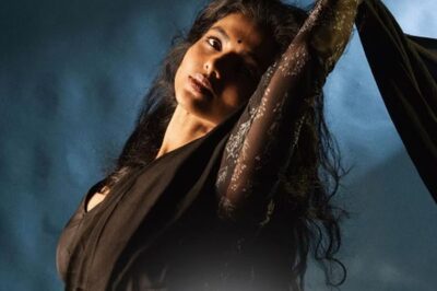 Actress Ganavi Laxman Looks Regal In Black Chiffon Saree