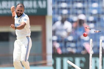 Watch: Akash Deep Uproots Stumps With Back-to-back Stunning Deliveries to Rock Bangladesh in Chennai