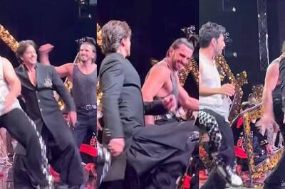SRK Gives Tough Competition to Varun, Ranveer as Trio Dances on Jhoome Jo Pathaan, Naatu Naatu at NMACC