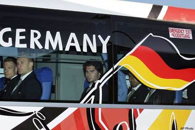 German squad arrives in style