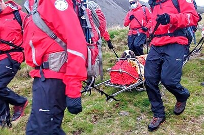 Mountain rescuers heft ailing St. Bernard off English peak
