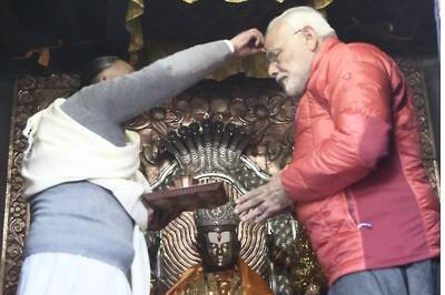 PM Modi Plays Traditional Drums at Iconic Muktinath Temple in Nepal