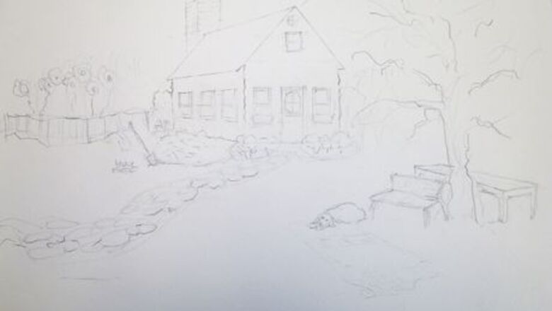 How to Draw and Paint a Romantic Cottage in One‐Point Perspective