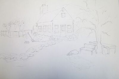 How to Draw and Paint a Romantic Cottage in One‐Point Perspective