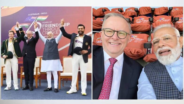 Cricket Diplomacy: Modi, Australian PM at Ahmedabad Stadium for India vs Aus 4th Test; Leaders Take Lap of Honour