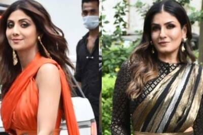 Shilpa Shetty, Raveena Tandon Look Stunning in Sarees on Super Dancer 4 Sets; See Pics