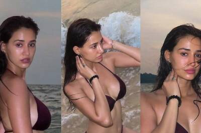 Sexy! Disha Patani Flaunts Ample Cleavage In A Bold Maroon Bikini; Hot Beach Photos Go Viral