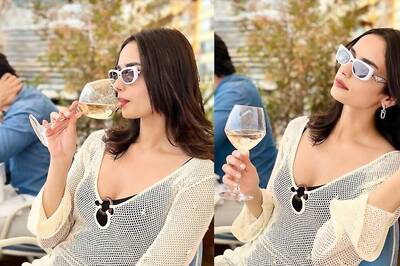 Manushi Chhillar Sets The Friday Mood Right As She Sips Wine In A Sheer Beige Dress