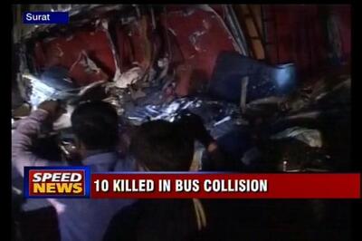 Surat: Ten bus passengers dead in collision with container