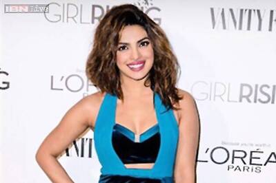 Look of the day: Priyanka Chopra stands out at the Vanity Fair and Loreal's Pre Oscar Party in a blue Three Floor dress