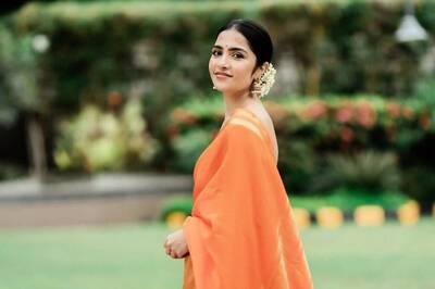 Rukmini Vasanth Gets The Festive Memo Right In Orange Cotton Saree
